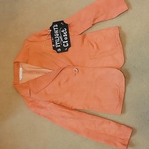 Miss K Vintage Suede Jacket Orange Small (size 38) Blazer